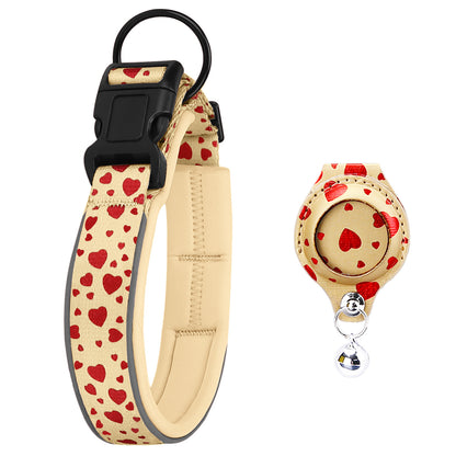 Airtag Pet Collar with Protective Leather Case