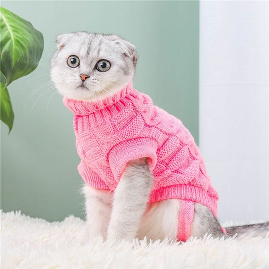 Autumn and Winter Knitted Cat Sweater