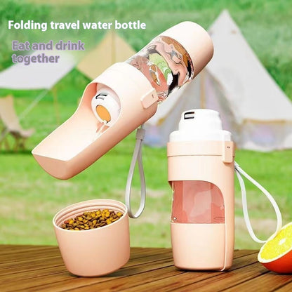 2-in-1 Portable Dog Water Bottle & Food Container for Travel & Hiking