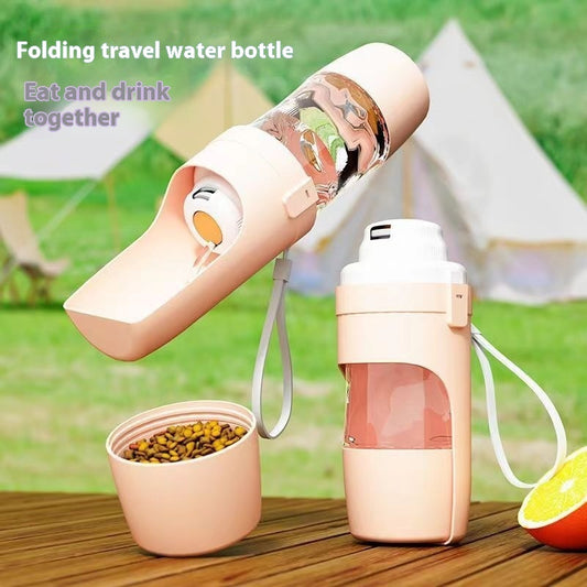 2-in-1 Portable Dog Water Bottle & Food Container for Travel & Hiking