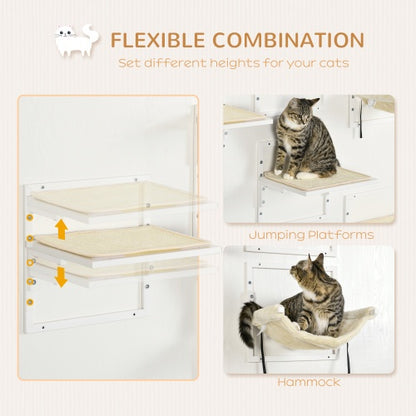 ToyTigris 6-pc Modern Cat Wall Shelves For Indoor Cats