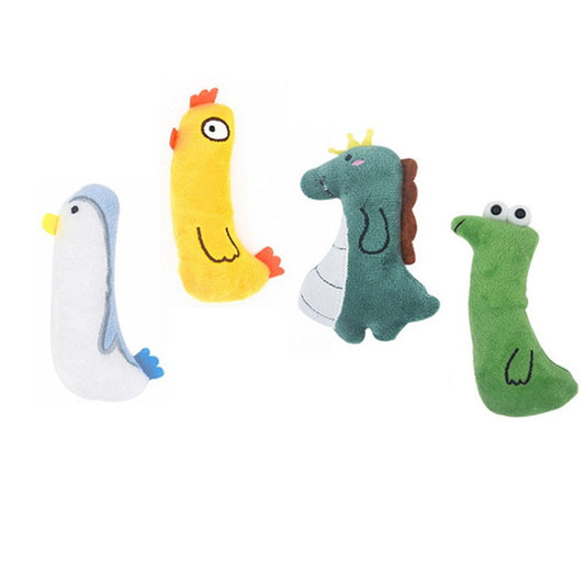 Bite-Resistant Plush Cat Toy with Catnip Interactive Cartoon Animals
