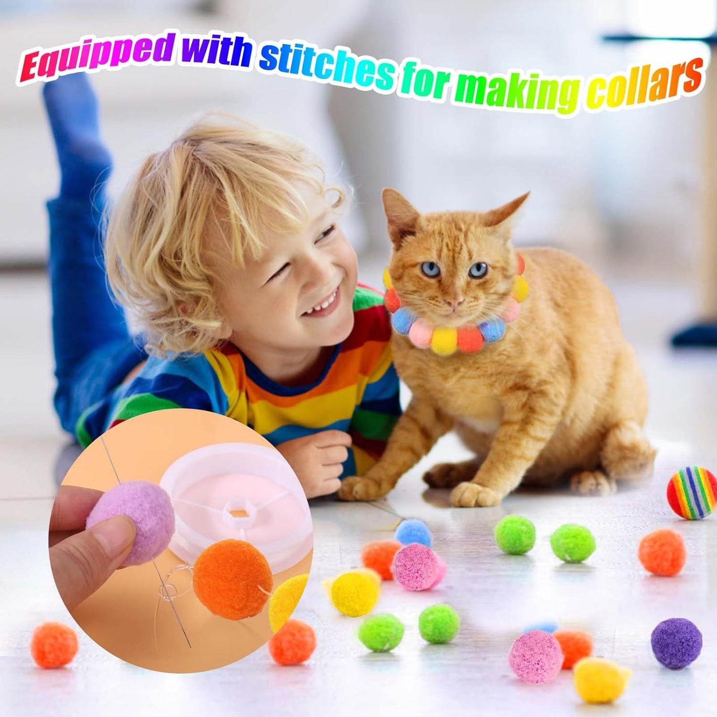 Cat Toy Ball Launcher Gun Interactive Plush Ball Shooter for Cats