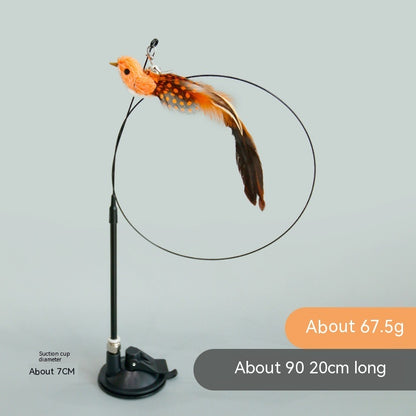Handsfree Long Stick Feather Cat Toy Interactive Play for Cats