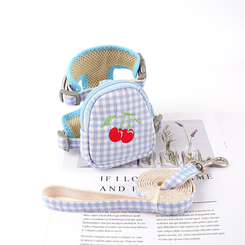 Plaid Cotton Small Dog Vest Harness Adjustable & Comfortable