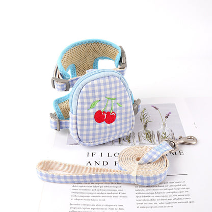 Plaid Cotton Small Dog Vest Harness Adjustable & Comfortable