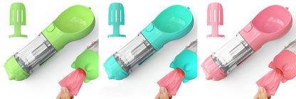 3 In 1 Pet Water Bottle Feeder Bowl Garbage Bag