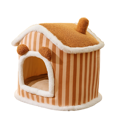 Autumn & Winter Cozy Closed Cat Kennel Bed