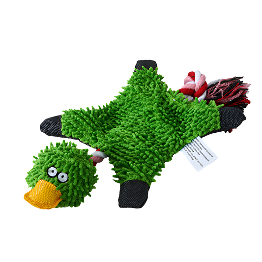 Mop Duck Plush Dog Toy Soft Chew & Play