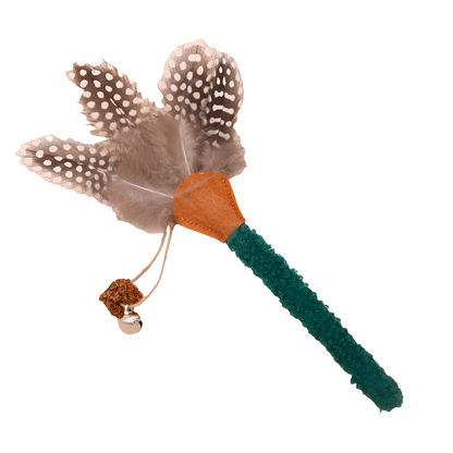Catnip Feather Teasing Stick Toy