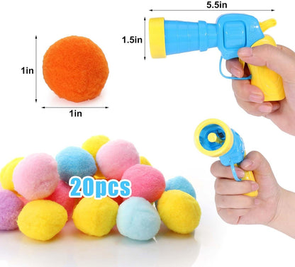 Cat Toy Ball Launcher Gun Interactive Plush Ball Shooter for Cats
