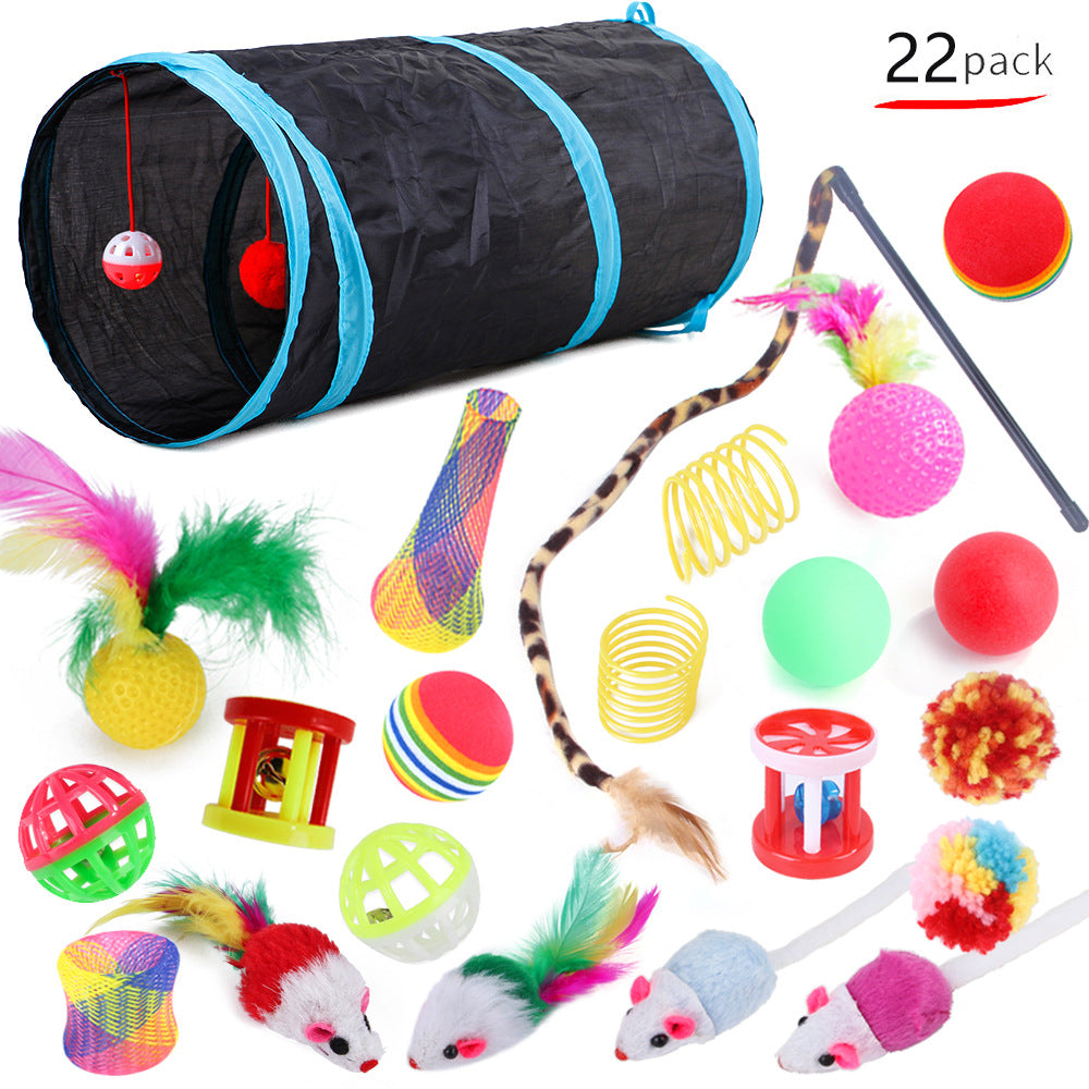 ToyTigris Cat Toy Set With Tunnel