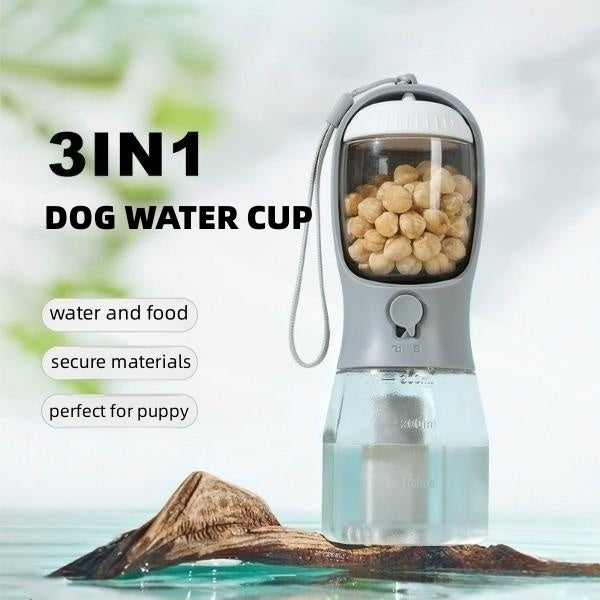 Three-in-one Dog Water Cup Drinking Food Garbage Bag