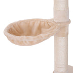 ToyTigris 5-Tier Adjustable Floor to Ceiling Cat Tree in Beige