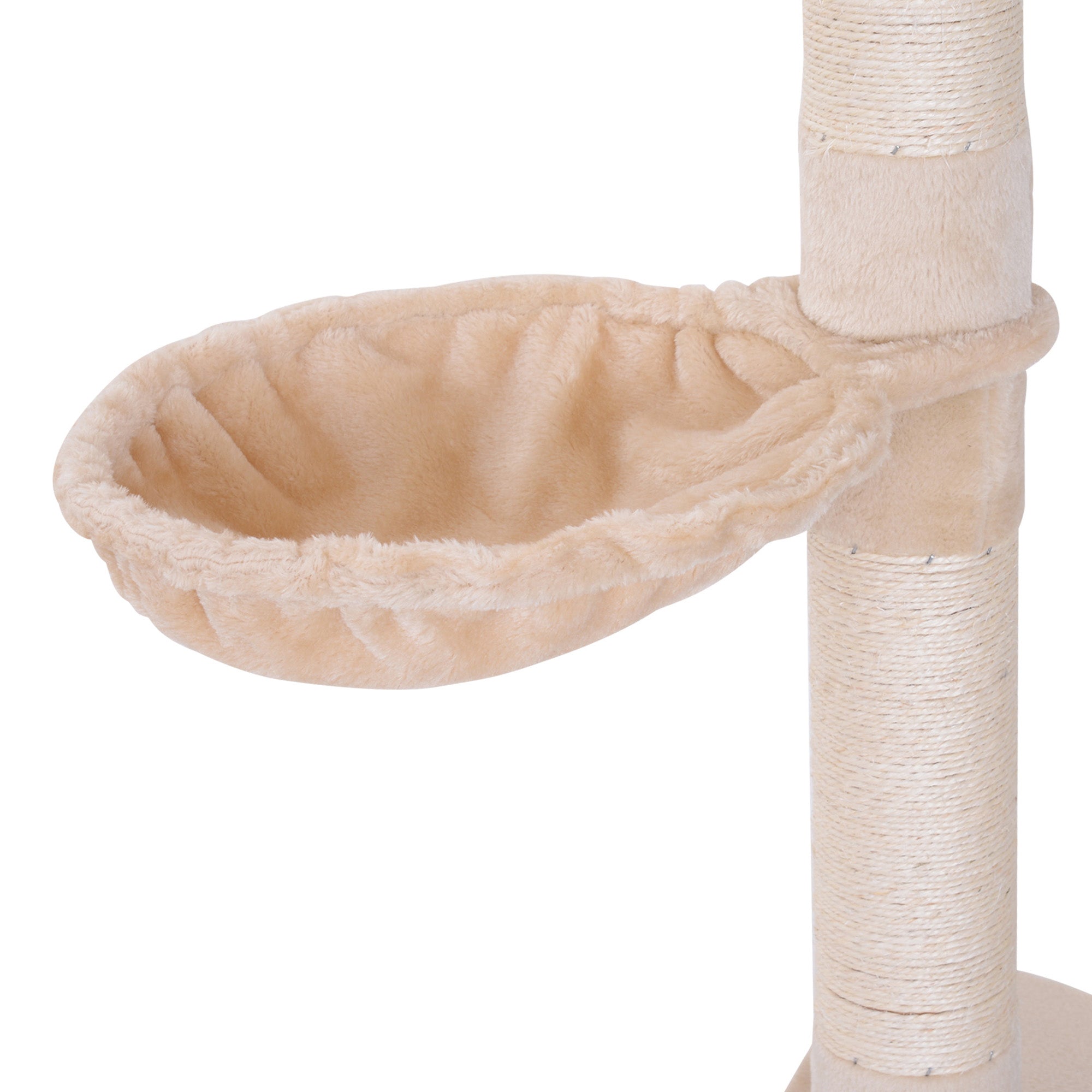 ToyTigris 5-Tier Adjustable Floor to Ceiling Cat Tree in Beige