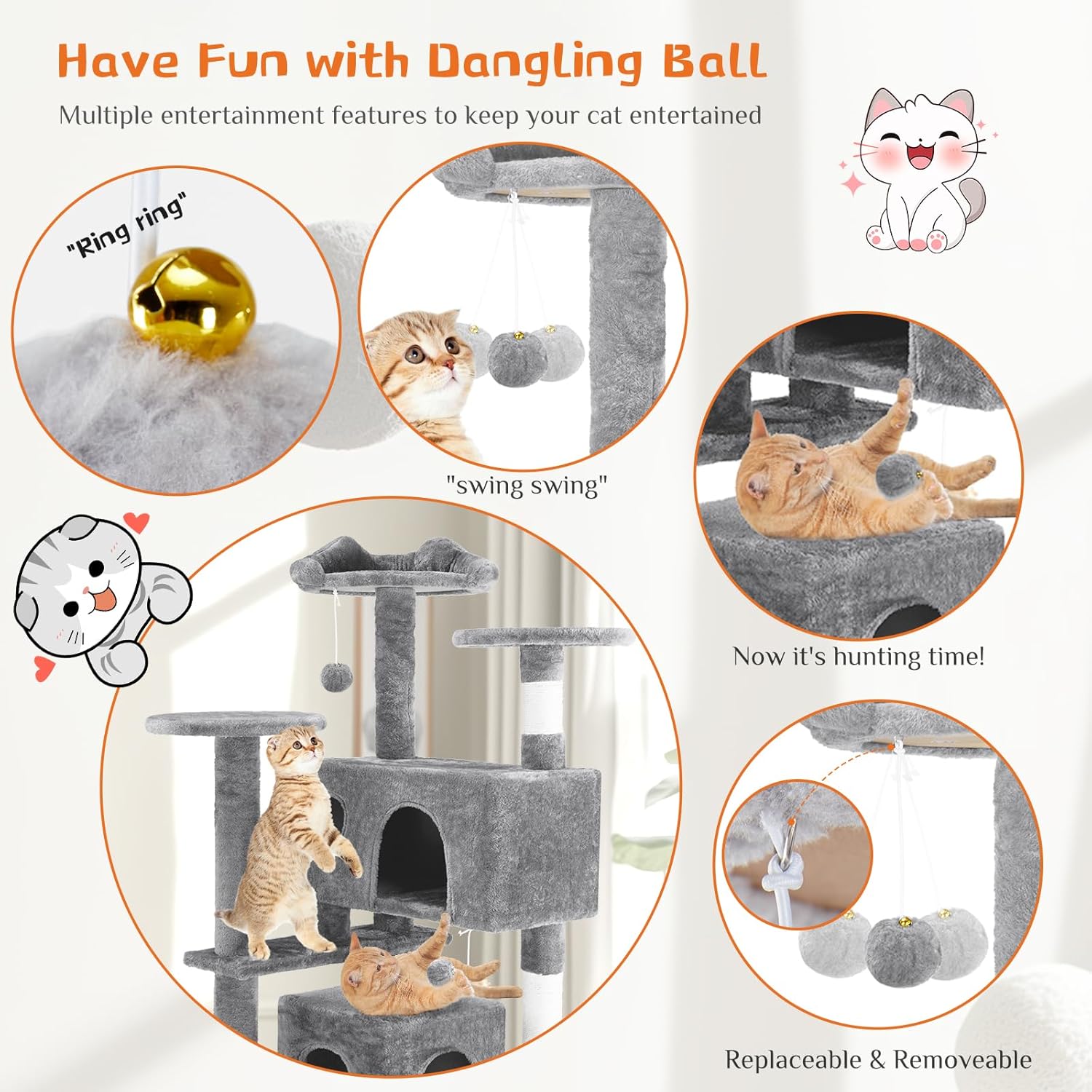 ToyTigris 54 Cat Tree Tower - Multi-level