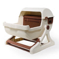 Semi-Automatic Open Tilting Cat Litter Box Easy Clean & Spacious