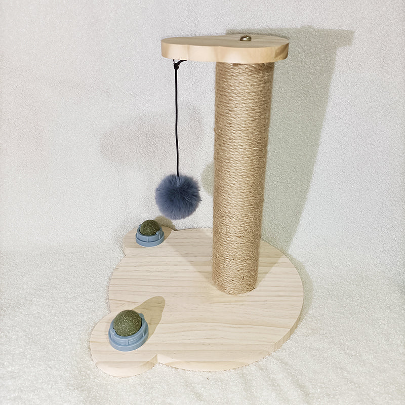 Solid Wood Cat Scratcher With Catnip