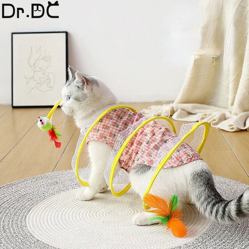 ToyTigris Folded Spring Type Cat Tunnel