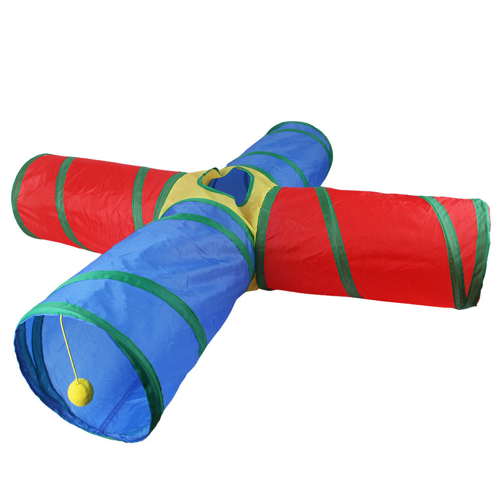 Tunnel Cat Toy Rainbow Interactive Play Tunnel for Cats