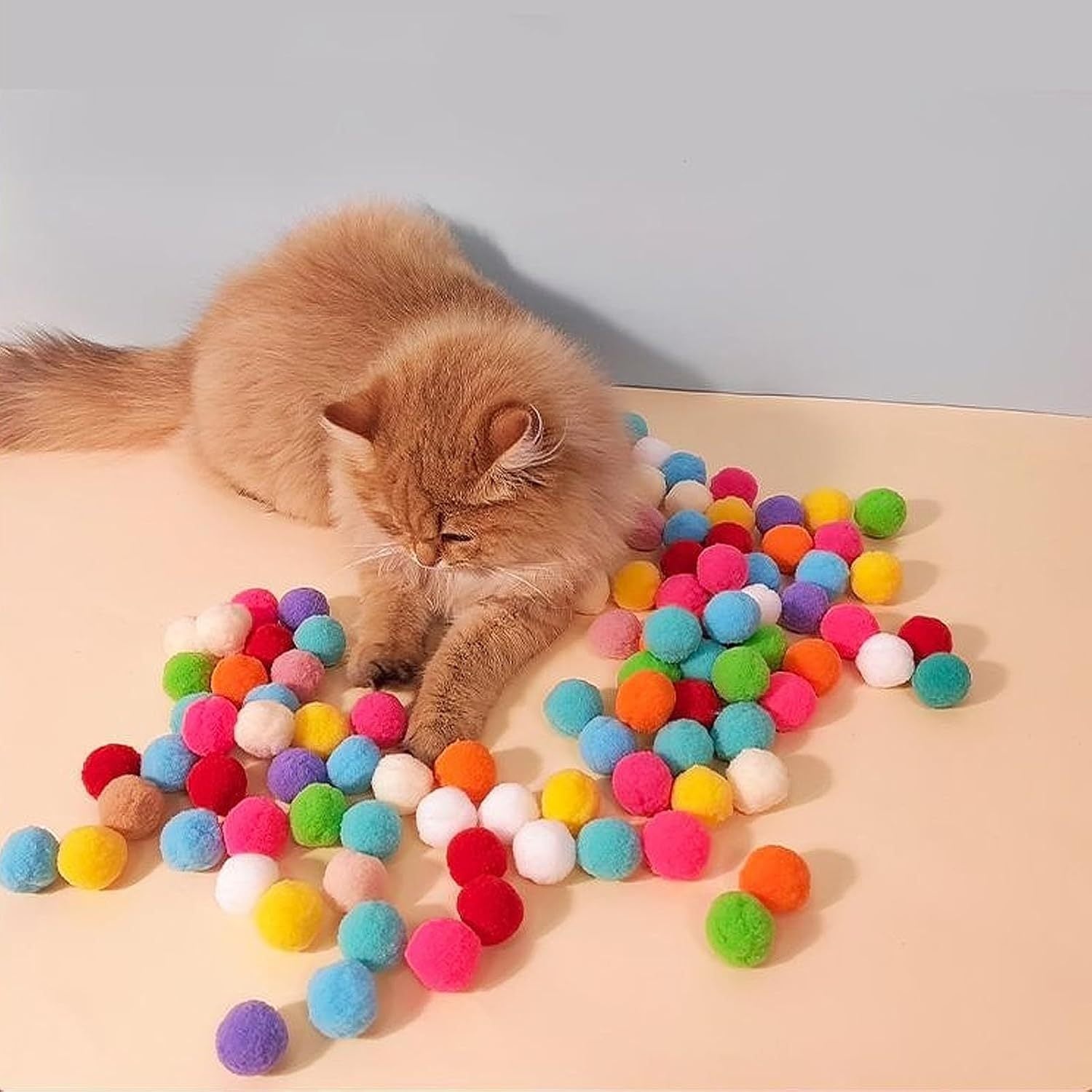 Cat Toy Ball Launcher Gun Interactive Plush Ball Shooter for Cats