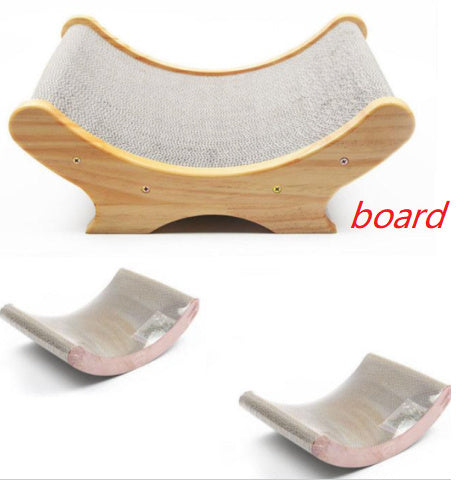 U-Shaped Cat Scratcher Bed Paw Grinder & Play Toy