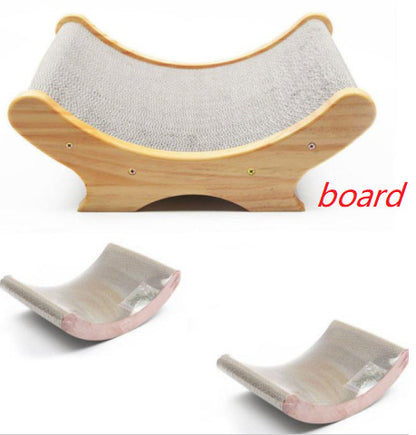 U-Shaped Cat Scratcher Bed Paw Grinder & Play Toy