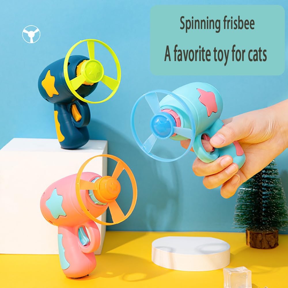 Interactive ToyTigris Cat Toy Gun with Spinning Frisbee Fun