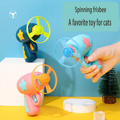 Interactive ToyTigris Cat Toy Gun with Spinning Frisbee Fun