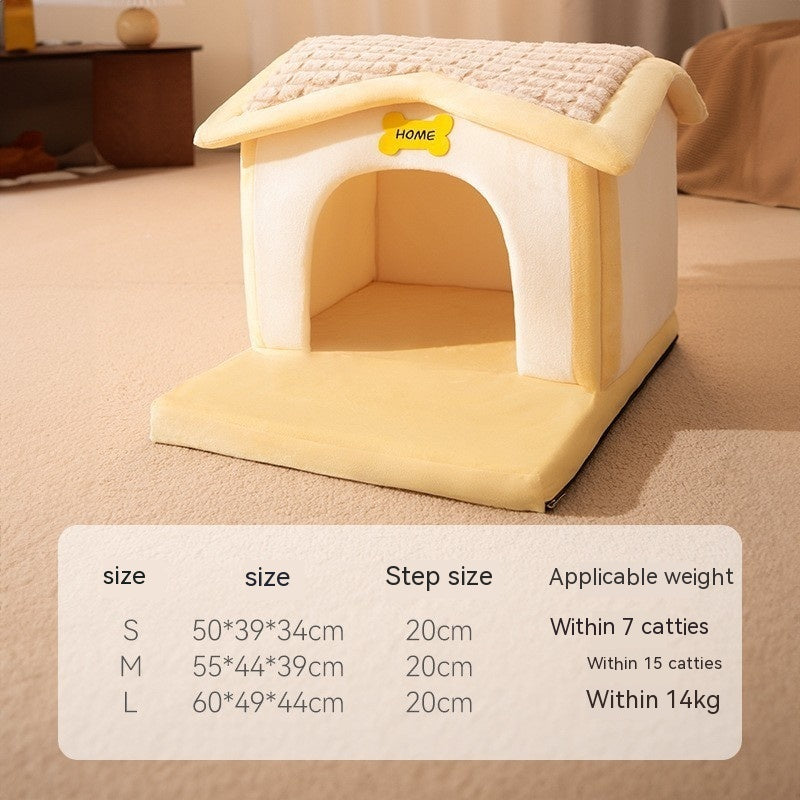 Autumn & Winter Cozy Closed Cat Kennel Bed
