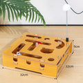 Interactive Wooden Cat Maze Toy with Stick and Balls