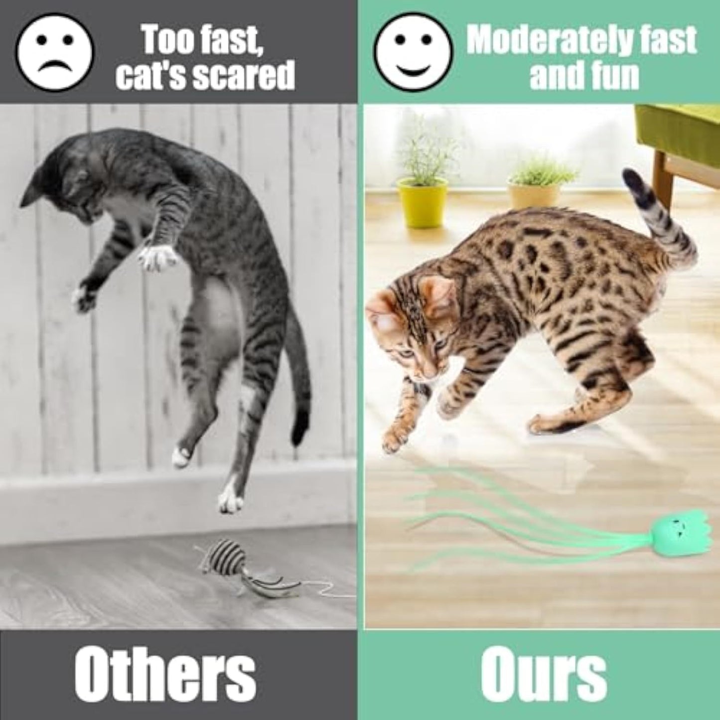 Electric Swinging Tail Cat Toy Interactive Silicone Pet Teaser