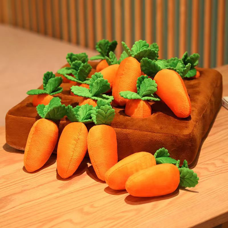 Plush Carrot Vegetable Dog Toy