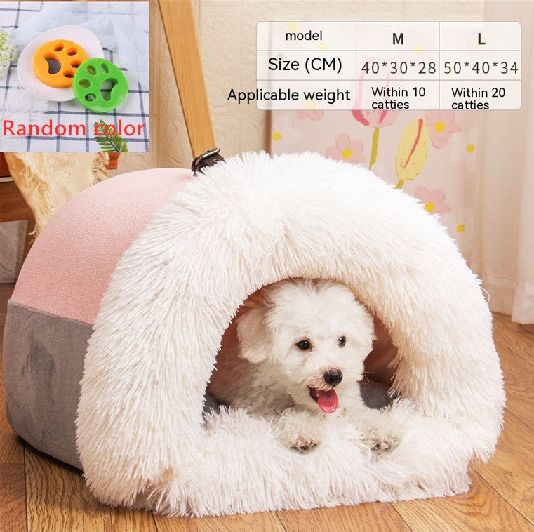 Warm Moisture-proof Long Fur Pet Bed