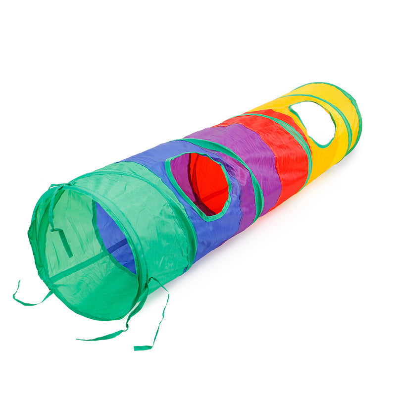 Tunnel Cat Toy Rainbow Interactive Play Tunnel for Cats