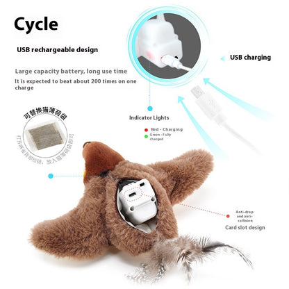 Flapping Bird Cat Toy with Realistic Sounds