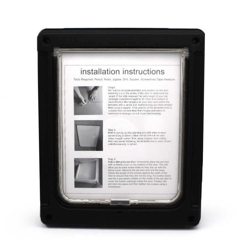 Plastic Pet Door With Durable Swing Flap Gate