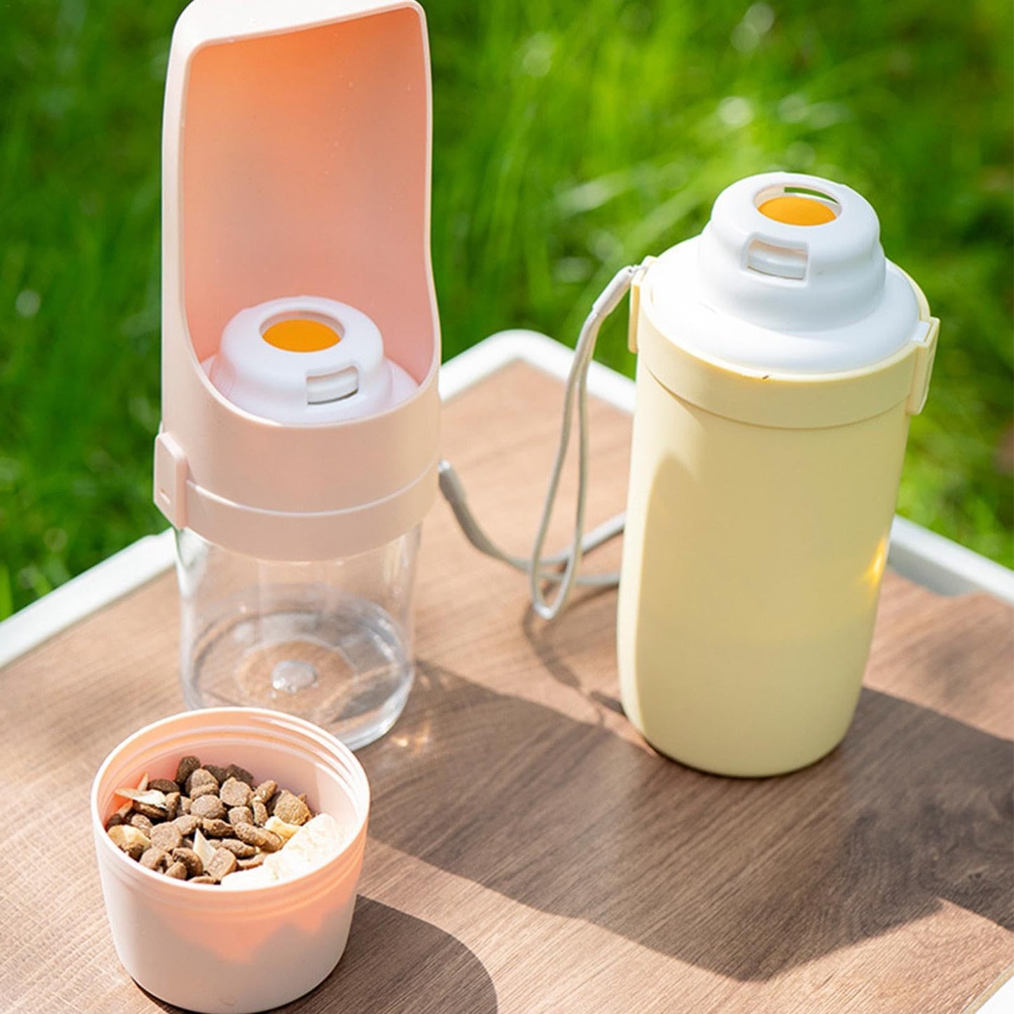 2-in-1 Portable Dog Water Bottle & Food Container for Travel & Hiking