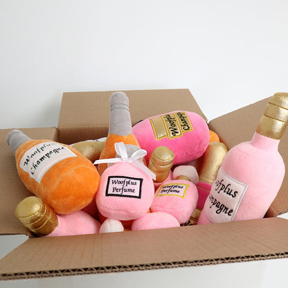 Wine & Perfume Bottle Plush Dog Toy
