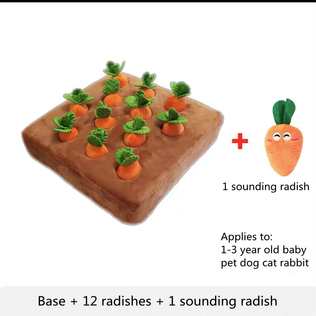 Plush Carrot Vegetable Dog Toy