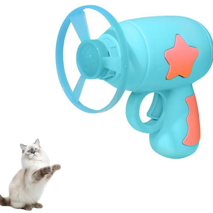 Interactive ToyTigris Cat Toy Gun with Spinning Frisbee Fun