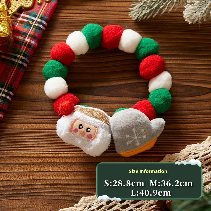 Pet Christmas Collar - Festive Plush Collars for Dogs & Cats