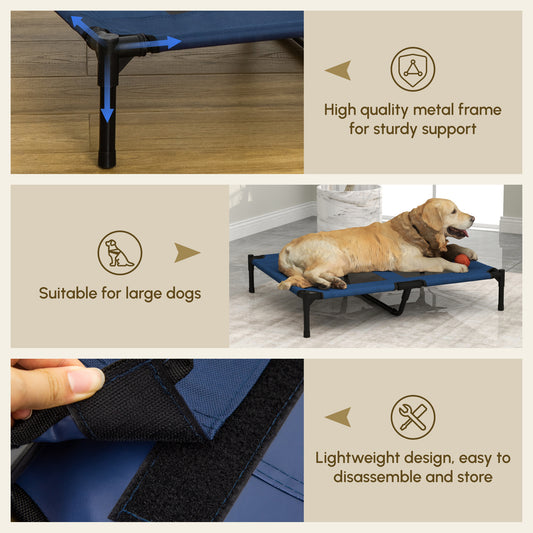 36" x 30" Elevated Cooling Summer Dog Bed - Blue