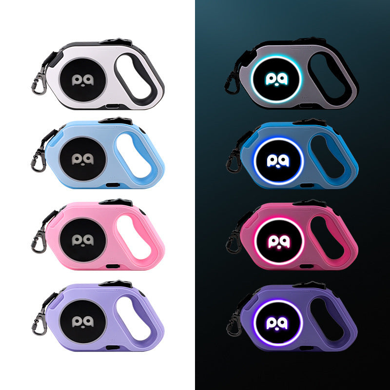 LED Light Automatic Retractable Dog Leash
