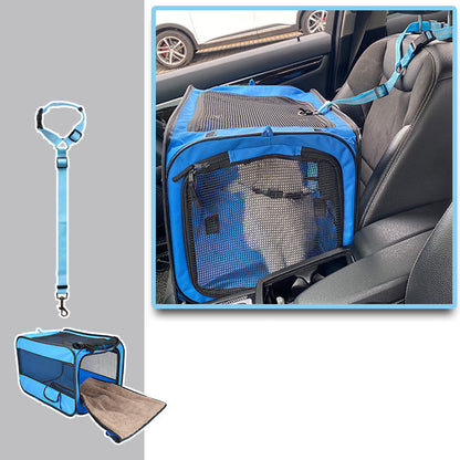 Portable Pet Travel Carrier Bag with Safety Zippers