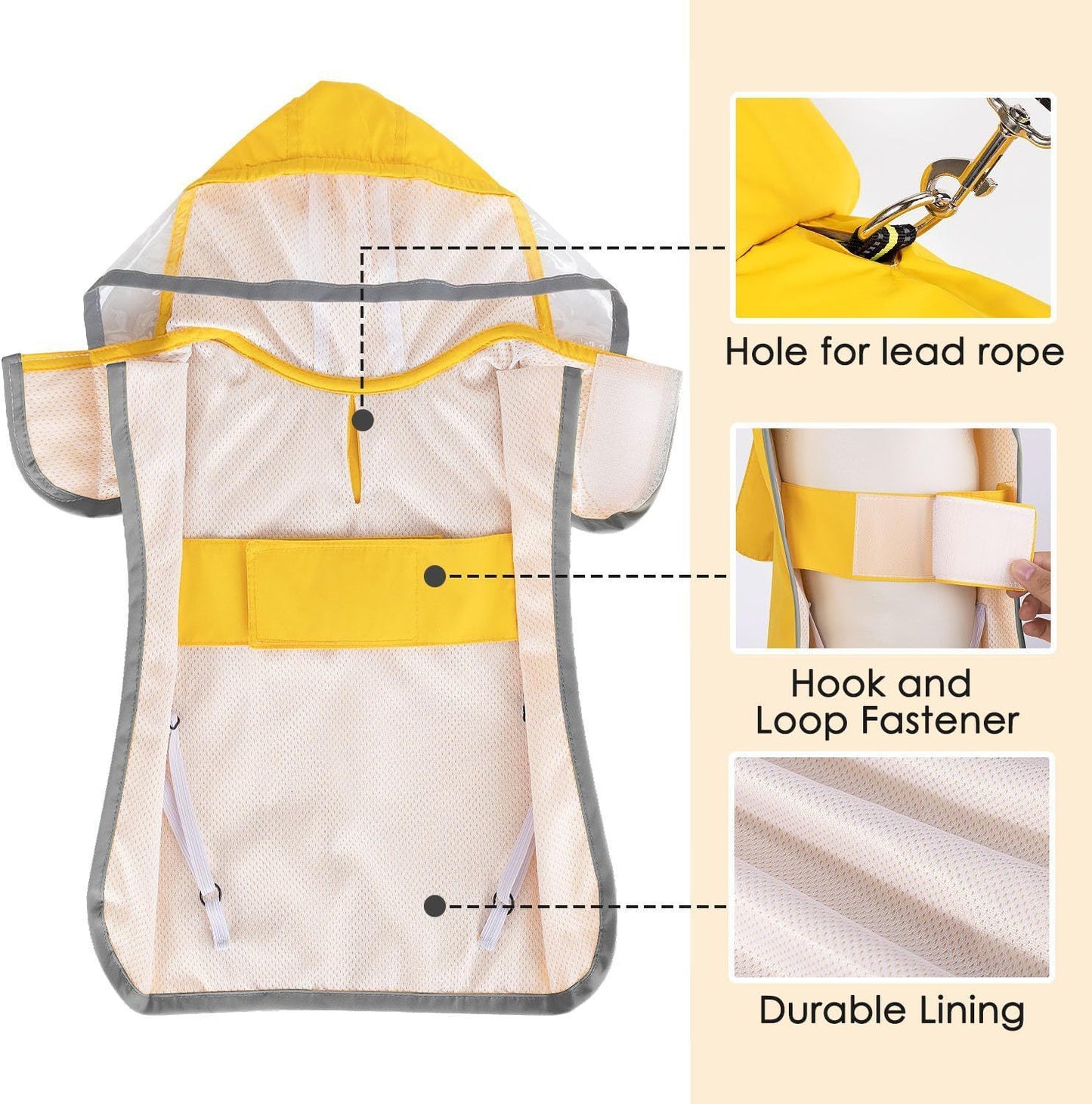 Waterproof Dog Raincoat – Soft, Breathable Hooded Jacket with Transparent Cap