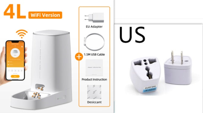 ROJECO 4L Automatic Pet Feeder  WiFi & Button Control for Cats & Dogs