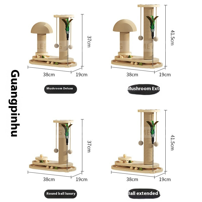 ToyTigris Solid Wood Cat Turntable Scratching Post