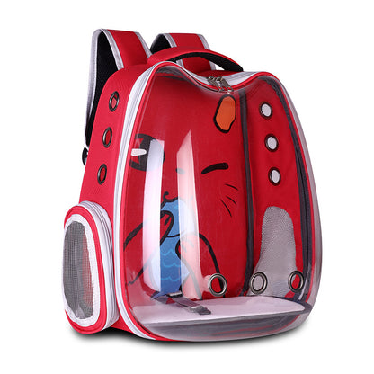 Breathable Space Cat Travel Backpack