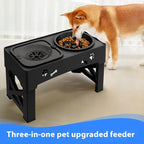 ToyTigris Elevated Double Bowl Pet Feeding Station